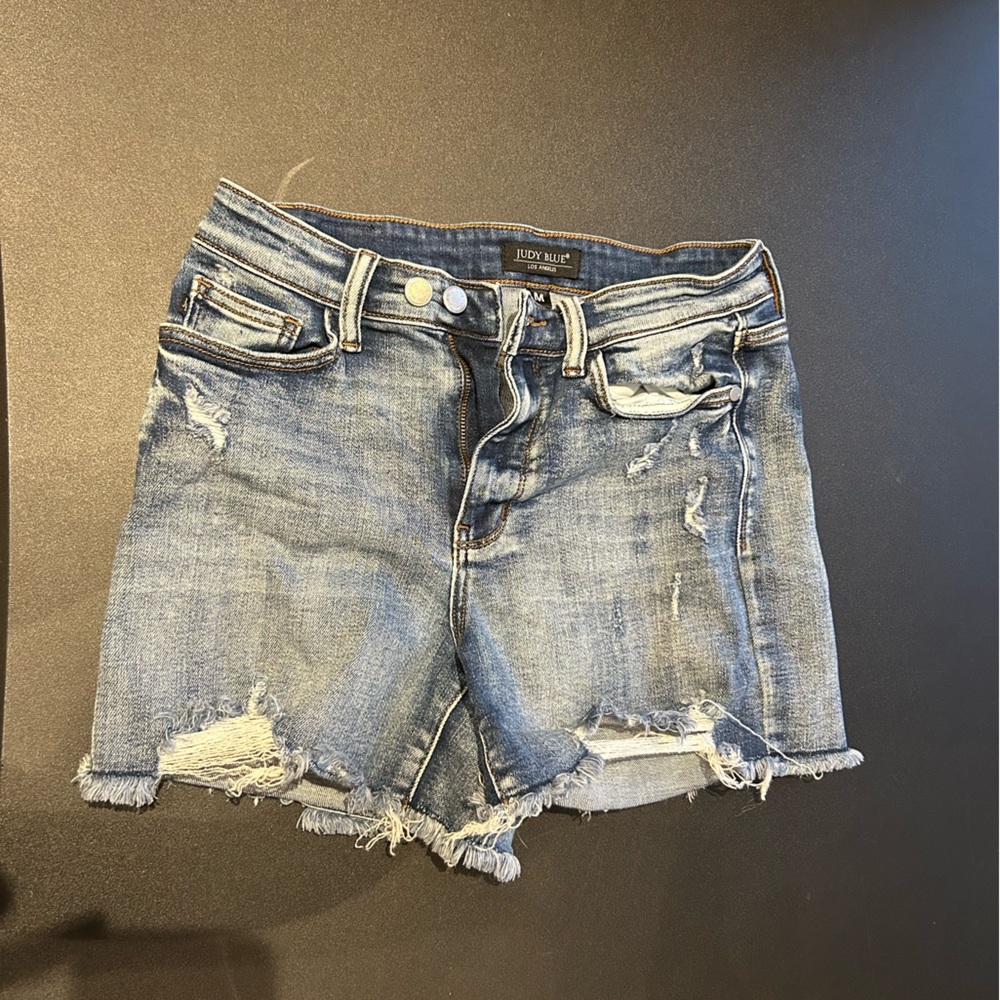 Judy Blue Women's Ripped Jean Shorts - Light Blue